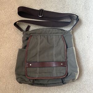 TravelSmith Canvas and Lesther Trim Bag with Strap